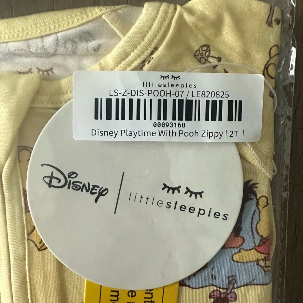 Little Sleepies Bamboo Zippy Disney Playtime with Pooh Unisex Size 2T Tigger NWT
